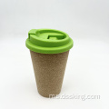 Logo tersuai yang boleh diguna semula oleh Eco BPA percuma 16oz Cork Coffee Cup dengan tudung